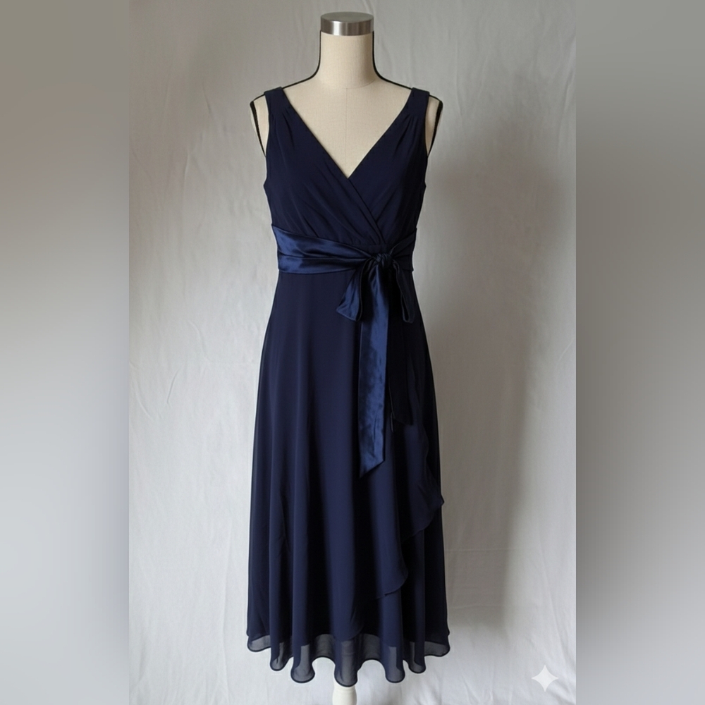 Evan Picone Strapless Midnight Blue Dress